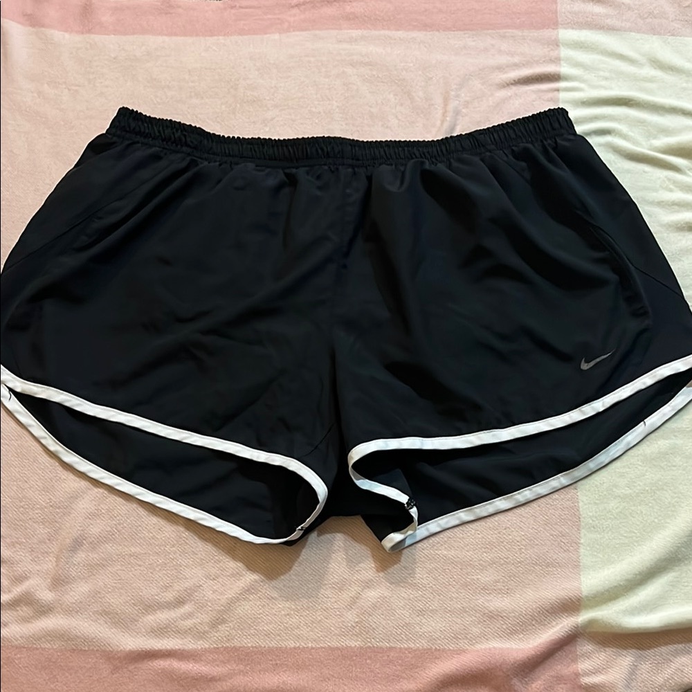 Nike Black Athletic Shorts with White Trim